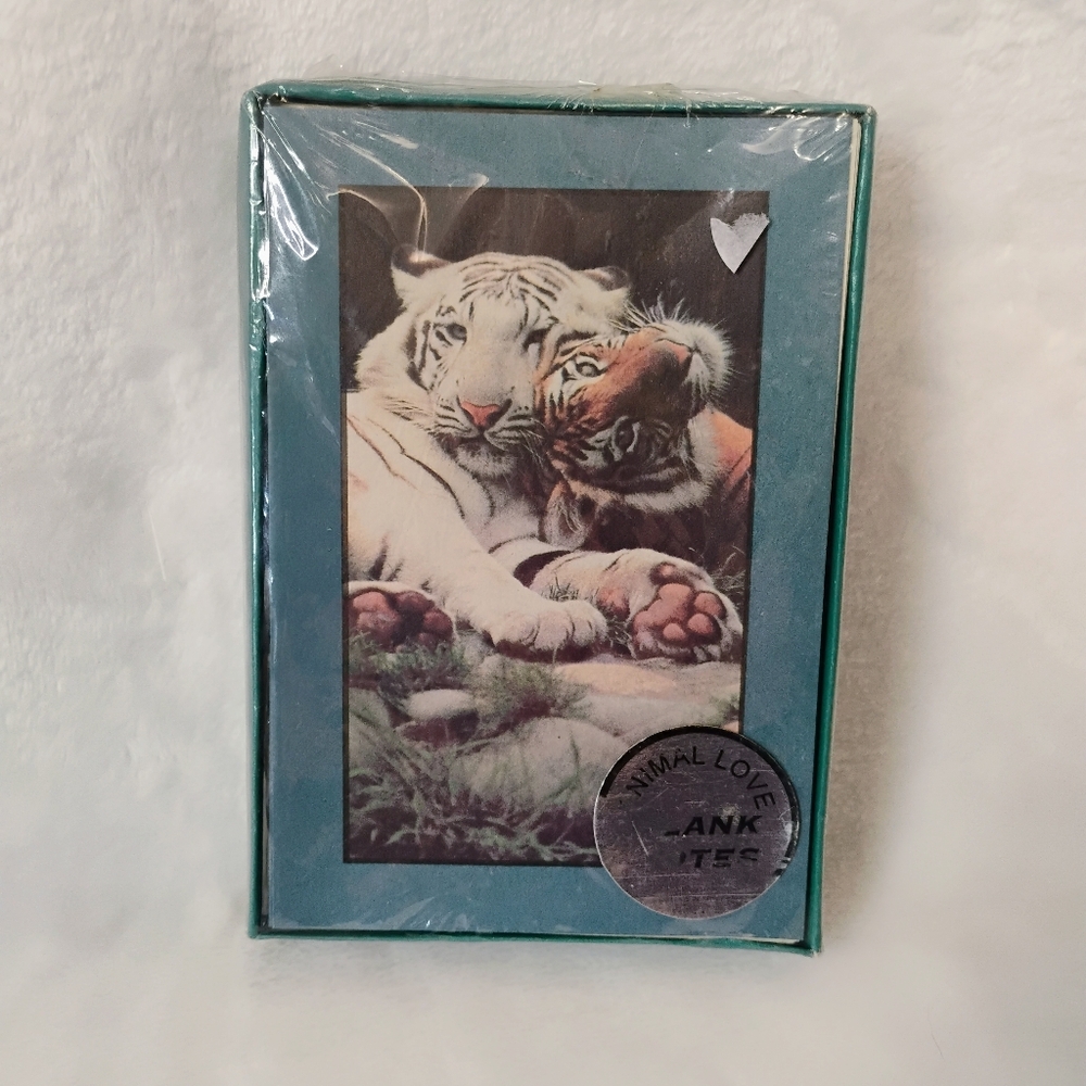 Vtg 90s Tiger Blank Note Cards Env Animal Love New Sealed Wildlife Stationary C
